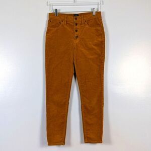 J. Crew Corduroy Ankle Pants Mustard Yellow High-Waisted 28